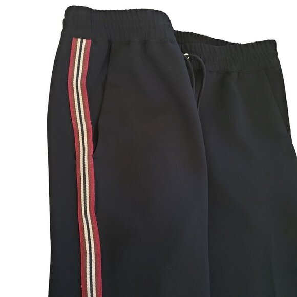 Wilfred Buffon Black Crepe Jogger Pants With Side Stripes RARE - Picture 7 of 13